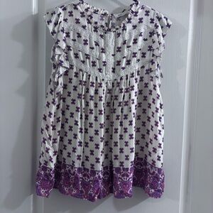 Rose & Olive Purple Floral Blouse